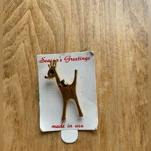 Vintage reindeer brooch (pin)